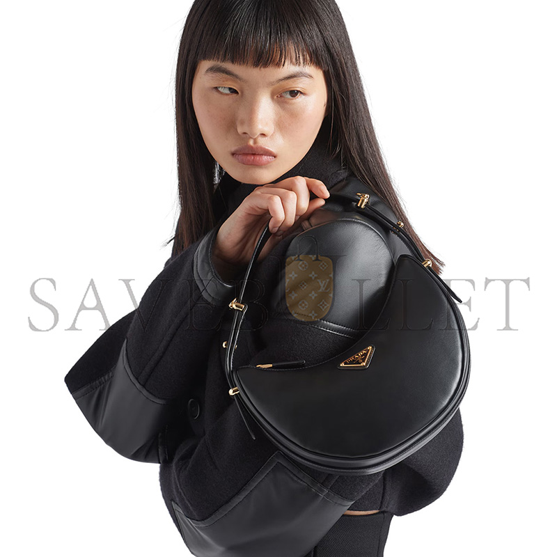 PRADA ARQUÉ SMALL LEATHER SHOULDER BAG 1BC194 (22.5*18.5*6cm)